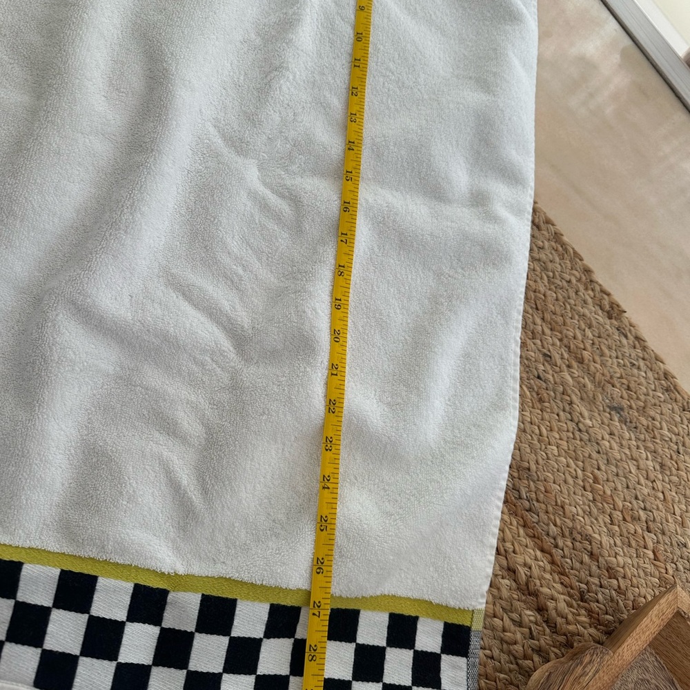 MacKenzie-Childs Black and White Checkered Towel with Yellow Accent - Picture 4 of 8